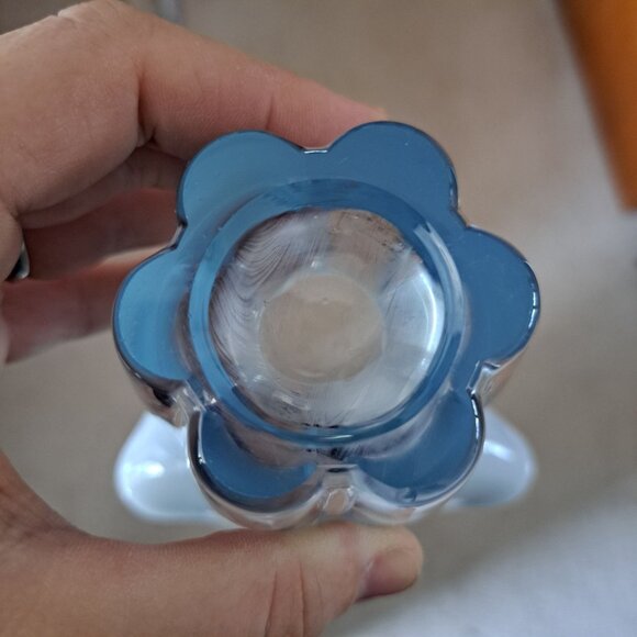 Duncan Miller Glass Canterbury Opalescent Blue Ruffled Rim Vase - Picture 13 of 14